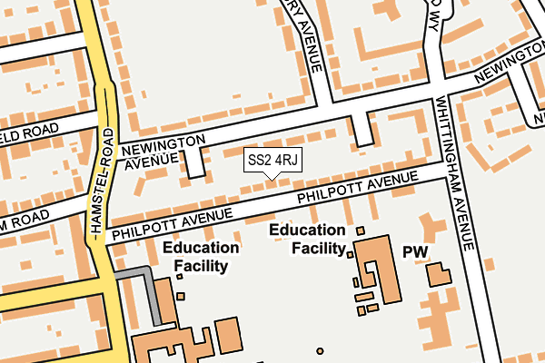 SS2 4RJ map - OS OpenMap – Local (Ordnance Survey)