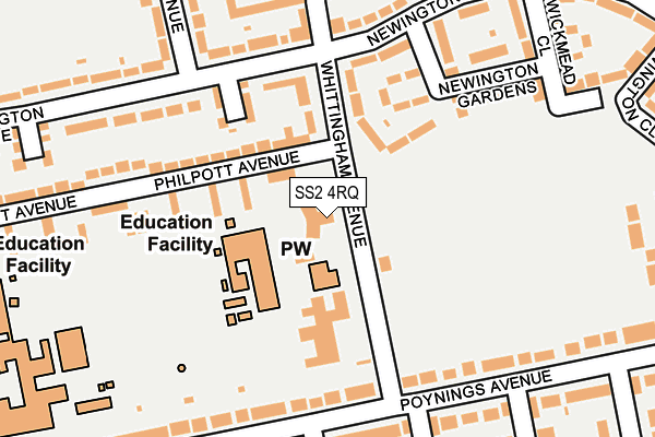 SS2 4RQ map - OS OpenMap – Local (Ordnance Survey)