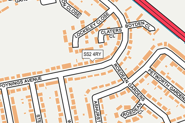 SS2 4RY map - OS OpenMap – Local (Ordnance Survey)