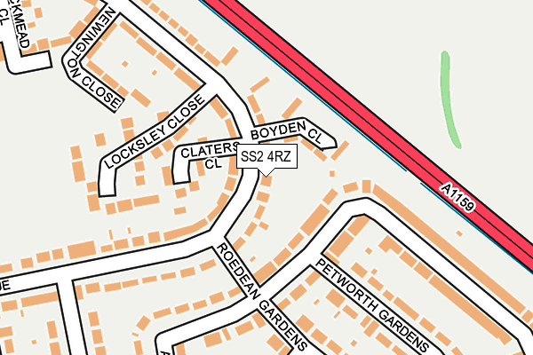 SS2 4RZ map - OS OpenMap – Local (Ordnance Survey)