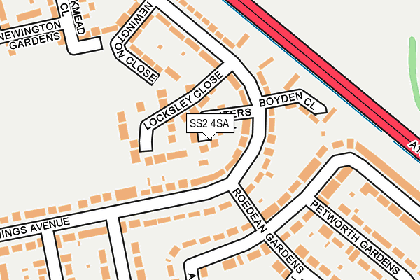 SS2 4SA map - OS OpenMap – Local (Ordnance Survey)