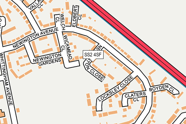 SS2 4SF map - OS OpenMap – Local (Ordnance Survey)