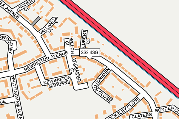 SS2 4SG map - OS OpenMap – Local (Ordnance Survey)