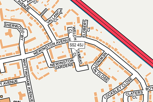 SS2 4SJ map - OS OpenMap – Local (Ordnance Survey)