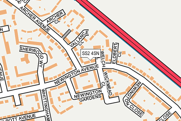 SS2 4SN map - OS OpenMap – Local (Ordnance Survey)