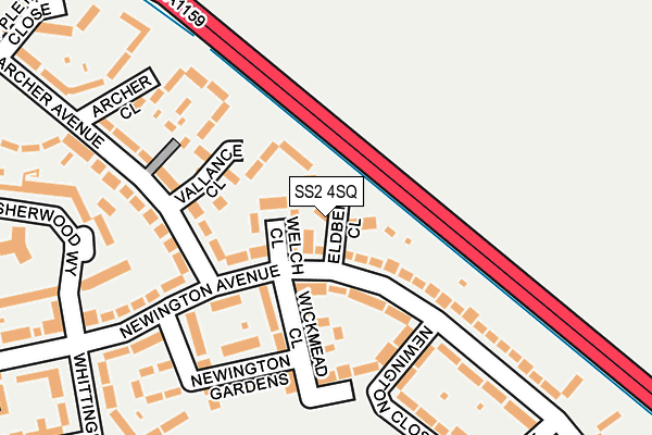 SS2 4SQ map - OS OpenMap – Local (Ordnance Survey)