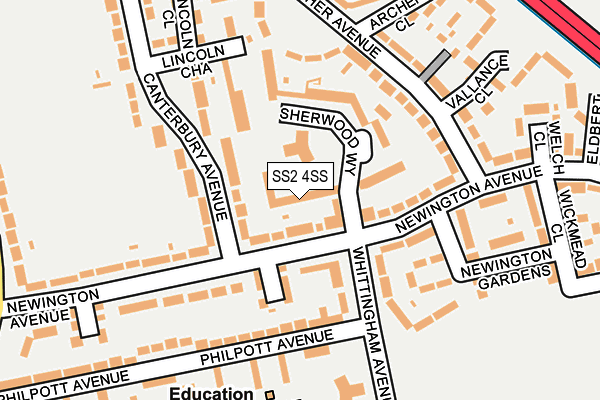 SS2 4SS map - OS OpenMap – Local (Ordnance Survey)