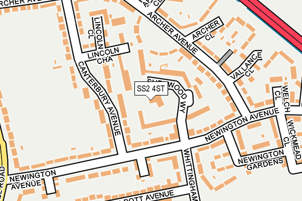 SS2 4ST map - OS OpenMap – Local (Ordnance Survey)