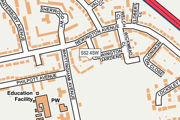 SS2 4SW map - OS OpenMap – Local (Ordnance Survey)