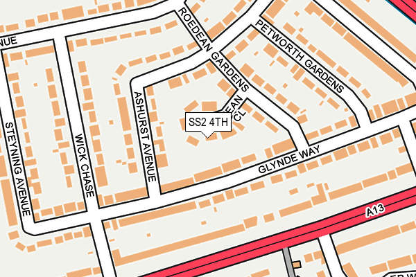 SS2 4TH map - OS OpenMap – Local (Ordnance Survey)