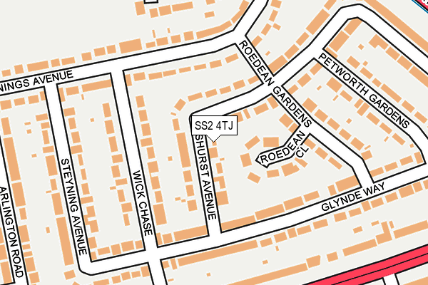 SS2 4TJ map - OS OpenMap – Local (Ordnance Survey)