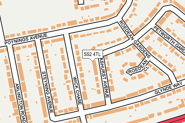 SS2 4TL map - OS OpenMap – Local (Ordnance Survey)