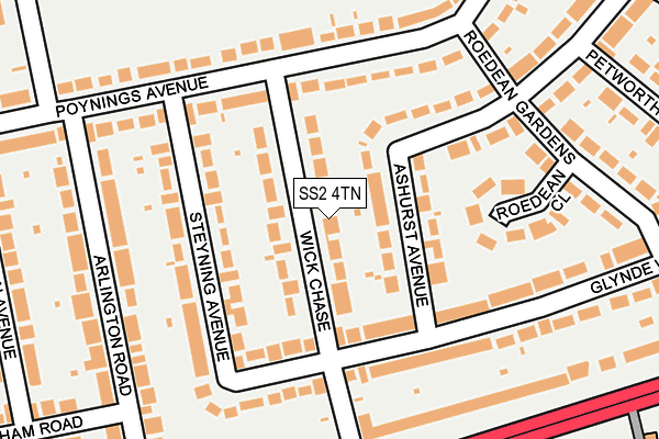 SS2 4TN map - OS OpenMap – Local (Ordnance Survey)