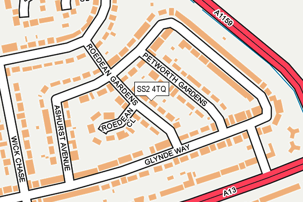 SS2 4TQ map - OS OpenMap – Local (Ordnance Survey)