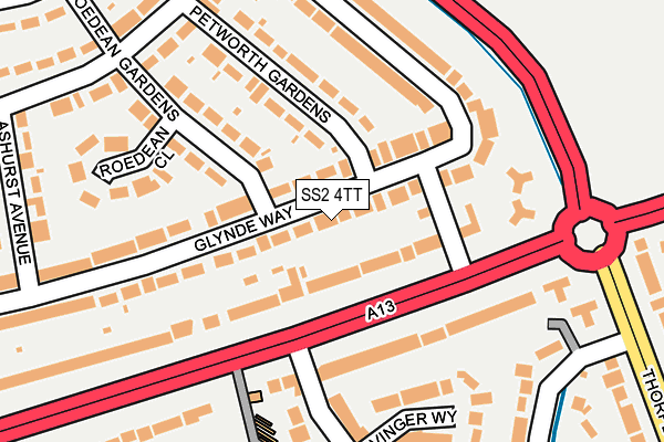SS2 4TT map - OS OpenMap – Local (Ordnance Survey)