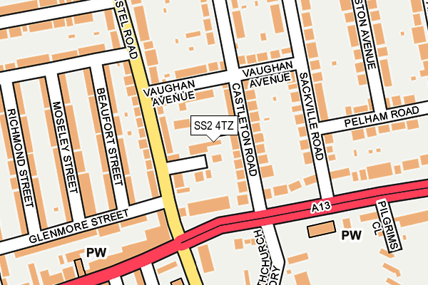 SS2 4TZ map - OS OpenMap – Local (Ordnance Survey)