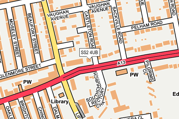 SS2 4UB map - OS OpenMap – Local (Ordnance Survey)