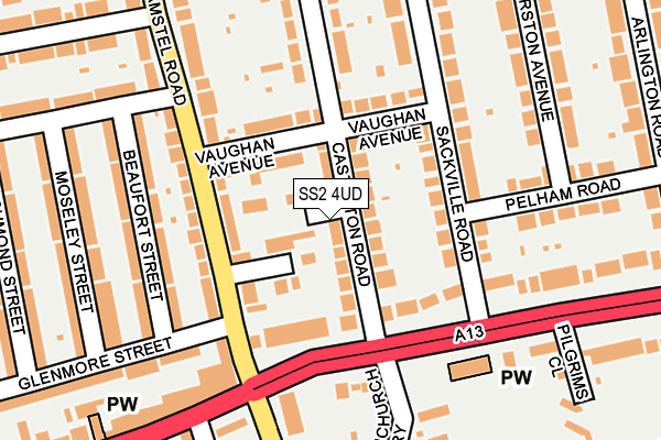 SS2 4UD map - OS OpenMap – Local (Ordnance Survey)