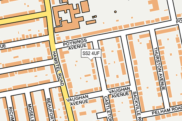 SS2 4UF map - OS OpenMap – Local (Ordnance Survey)