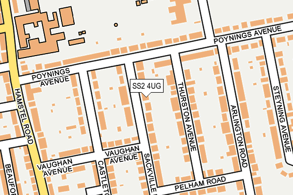 SS2 4UG map - OS OpenMap – Local (Ordnance Survey)