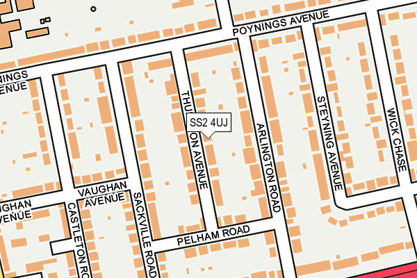 SS2 4UJ map - OS OpenMap – Local (Ordnance Survey)