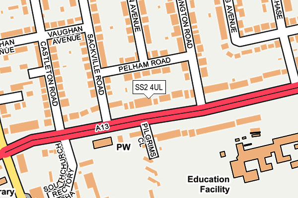 SS2 4UL map - OS OpenMap – Local (Ordnance Survey)