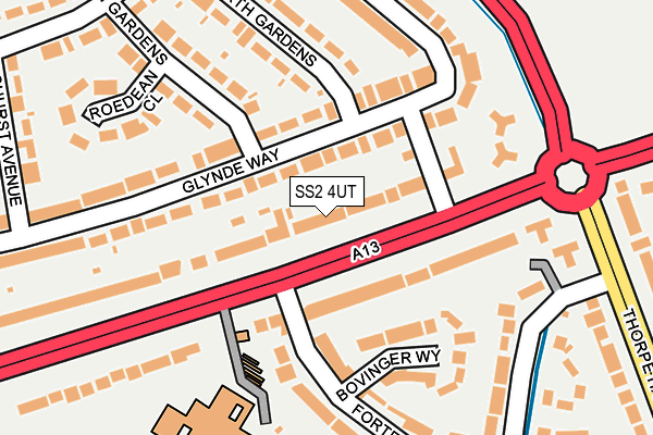 SS2 4UT map - OS OpenMap – Local (Ordnance Survey)