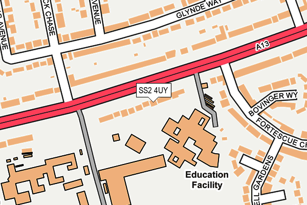 SS2 4UY map - OS OpenMap – Local (Ordnance Survey)