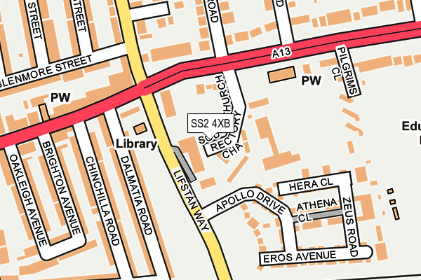 SS2 4XB map - OS OpenMap – Local (Ordnance Survey)