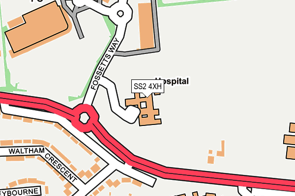 SS2 4XH map - OS OpenMap – Local (Ordnance Survey)