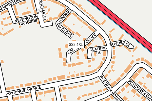 SS2 4XL map - OS OpenMap – Local (Ordnance Survey)