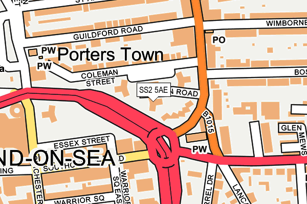 SS2 5AE map - OS OpenMap – Local (Ordnance Survey)