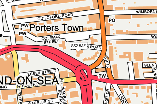 SS2 5AF map - OS OpenMap – Local (Ordnance Survey)