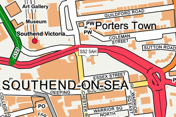 SS2 5AH map - OS OpenMap – Local (Ordnance Survey)