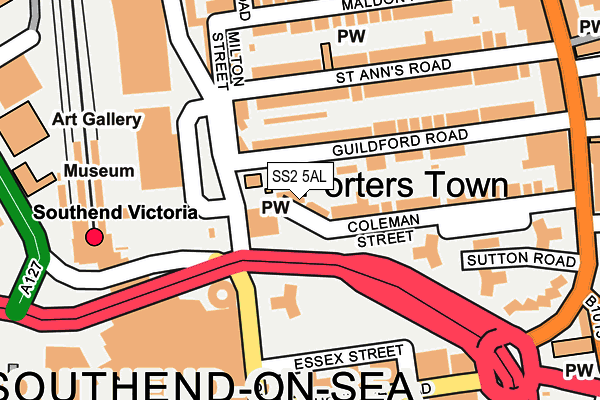 SS2 5AL map - OS OpenMap – Local (Ordnance Survey)