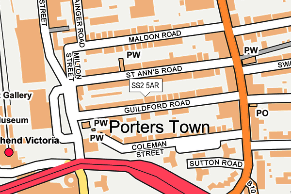 SS2 5AR map - OS OpenMap – Local (Ordnance Survey)