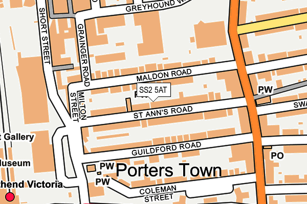 SS2 5AT map - OS OpenMap – Local (Ordnance Survey)