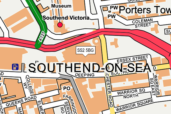SS2 5BG map - OS OpenMap – Local (Ordnance Survey)