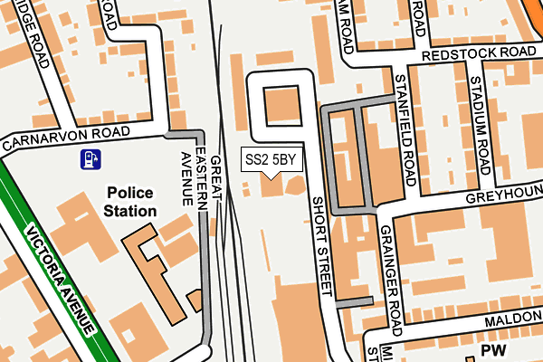 SS2 5BY map - OS OpenMap – Local (Ordnance Survey)