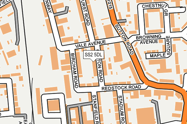 SS2 5DL map - OS OpenMap – Local (Ordnance Survey)