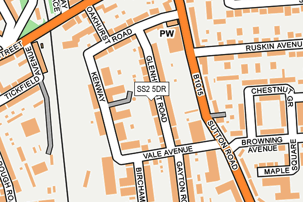 SS2 5DR map - OS OpenMap – Local (Ordnance Survey)