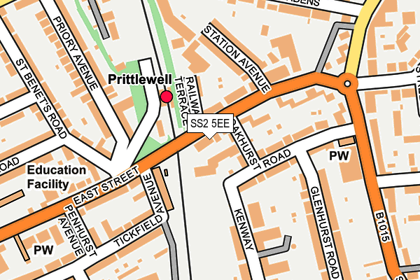 SS2 5EE map - OS OpenMap – Local (Ordnance Survey)