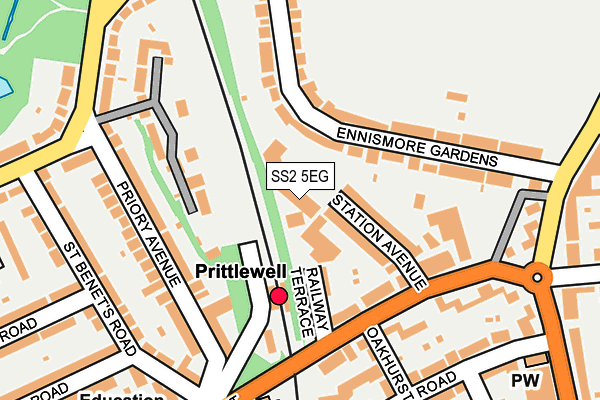 SS2 5EG map - OS OpenMap – Local (Ordnance Survey)