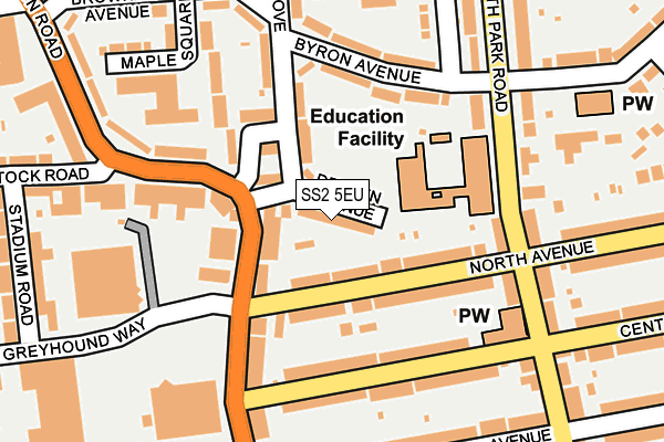 SS2 5EU map - OS OpenMap – Local (Ordnance Survey)