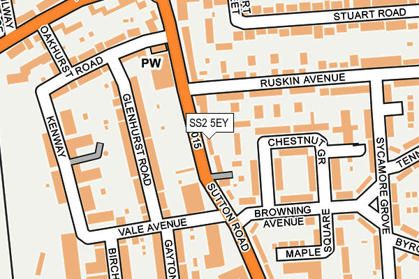 SS2 5EY map - OS OpenMap – Local (Ordnance Survey)