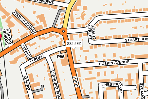 SS2 5EZ map - OS OpenMap – Local (Ordnance Survey)