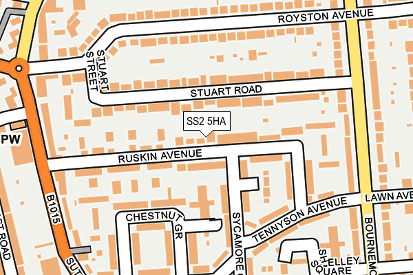 SS2 5HA map - OS OpenMap – Local (Ordnance Survey)