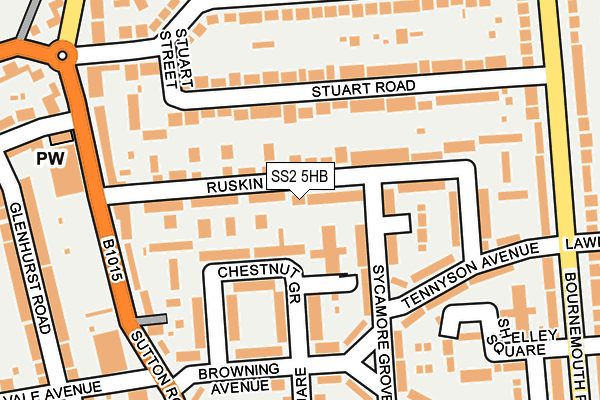 SS2 5HB map - OS OpenMap – Local (Ordnance Survey)