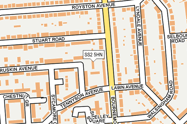 SS2 5HN map - OS OpenMap – Local (Ordnance Survey)