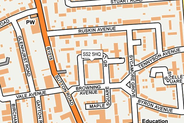SS2 5HQ map - OS OpenMap – Local (Ordnance Survey)